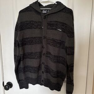 Billabong grey striped button up hoodie #skater #surfwear